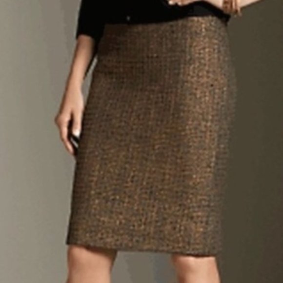Talbots Wool Metallic Woven Boucle Tweed Pencil Sk - Picture 5 of 5